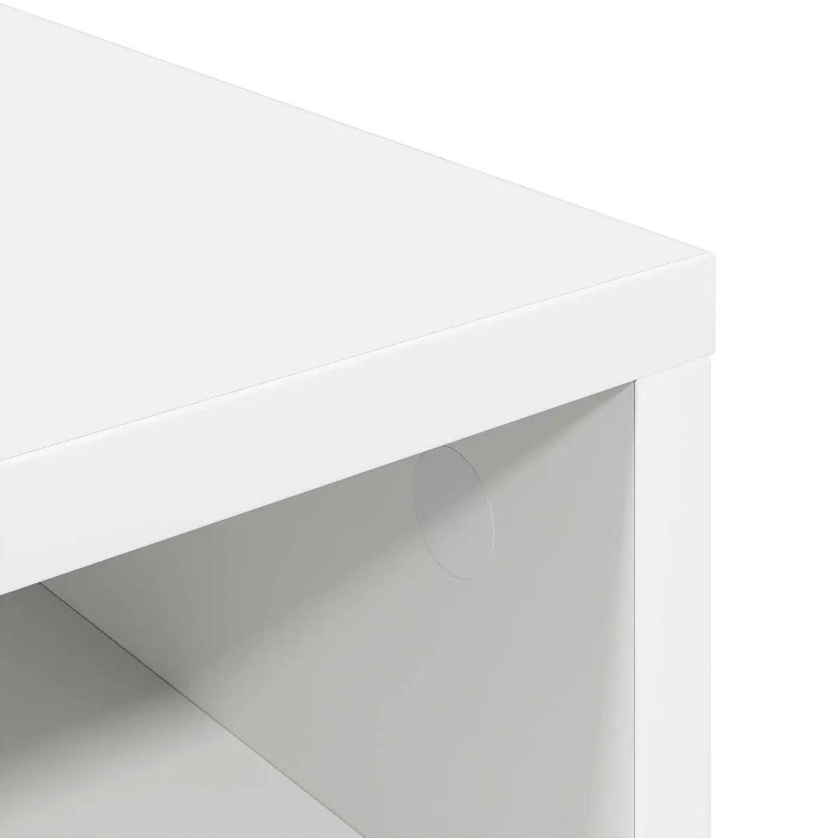 Modern White Lowboard TV Unit Storage Cabinet with Drawer Living Room Furniture