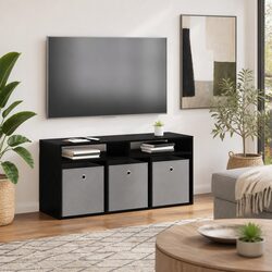Stylish Black Oak Lowboard for Modern Living Rooms