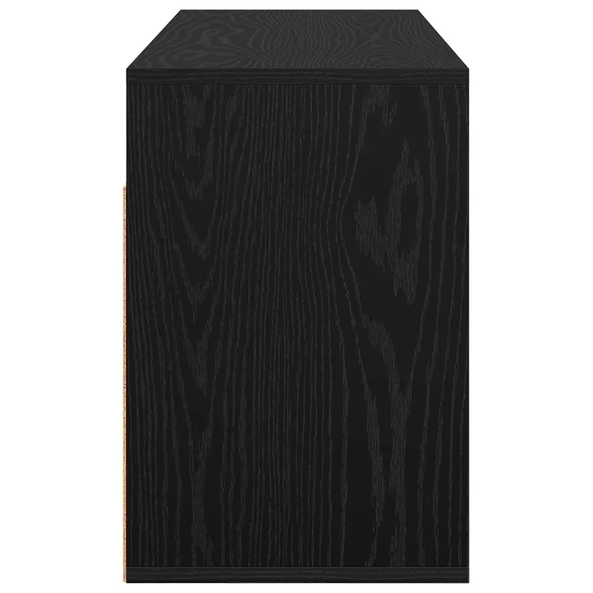 TV Lowboard with Drawer Black Oak Modern Living Room Storage Unit 102x32x48.5cm