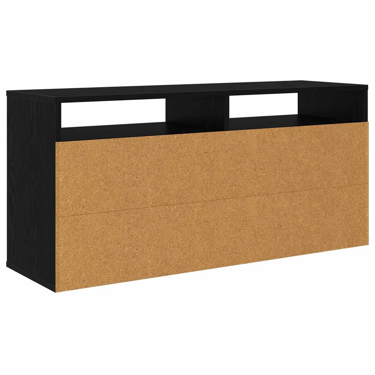 TV Lowboard with Drawer Black Oak Modern Living Room Storage Unit 102x32x48.5cm