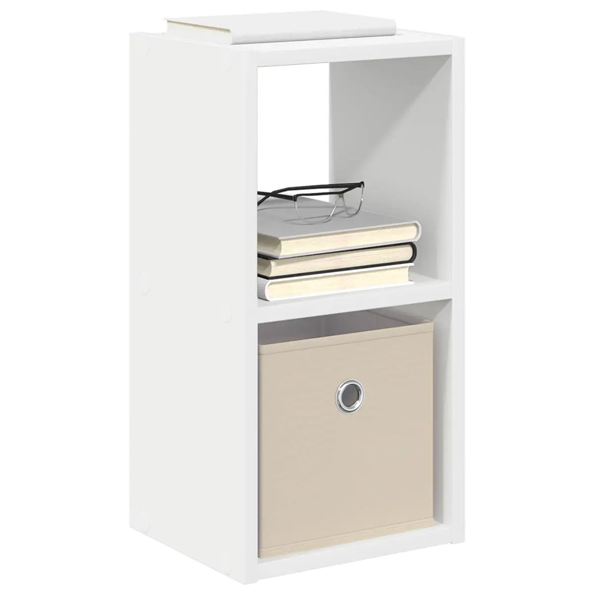 Bedside Table White 25.5 x 22 x 49.5 cm Engineered Wood Modern Nightstand 2 Piece