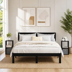 Stylish Black Bedside Table with Drawer for Modern Spaces