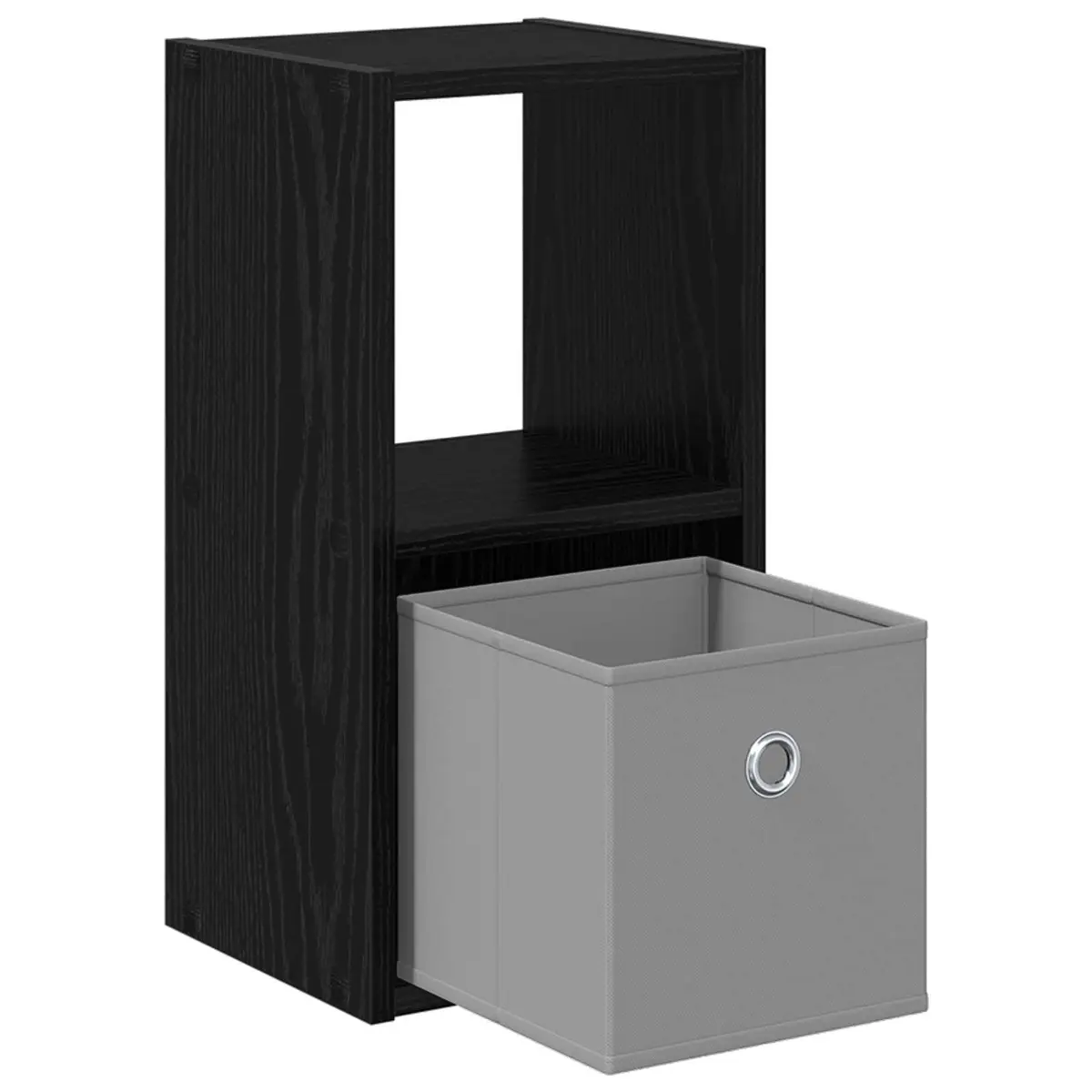 Bedside Table with Drawer Black Modern 25.5 x 22 Engineered Wood