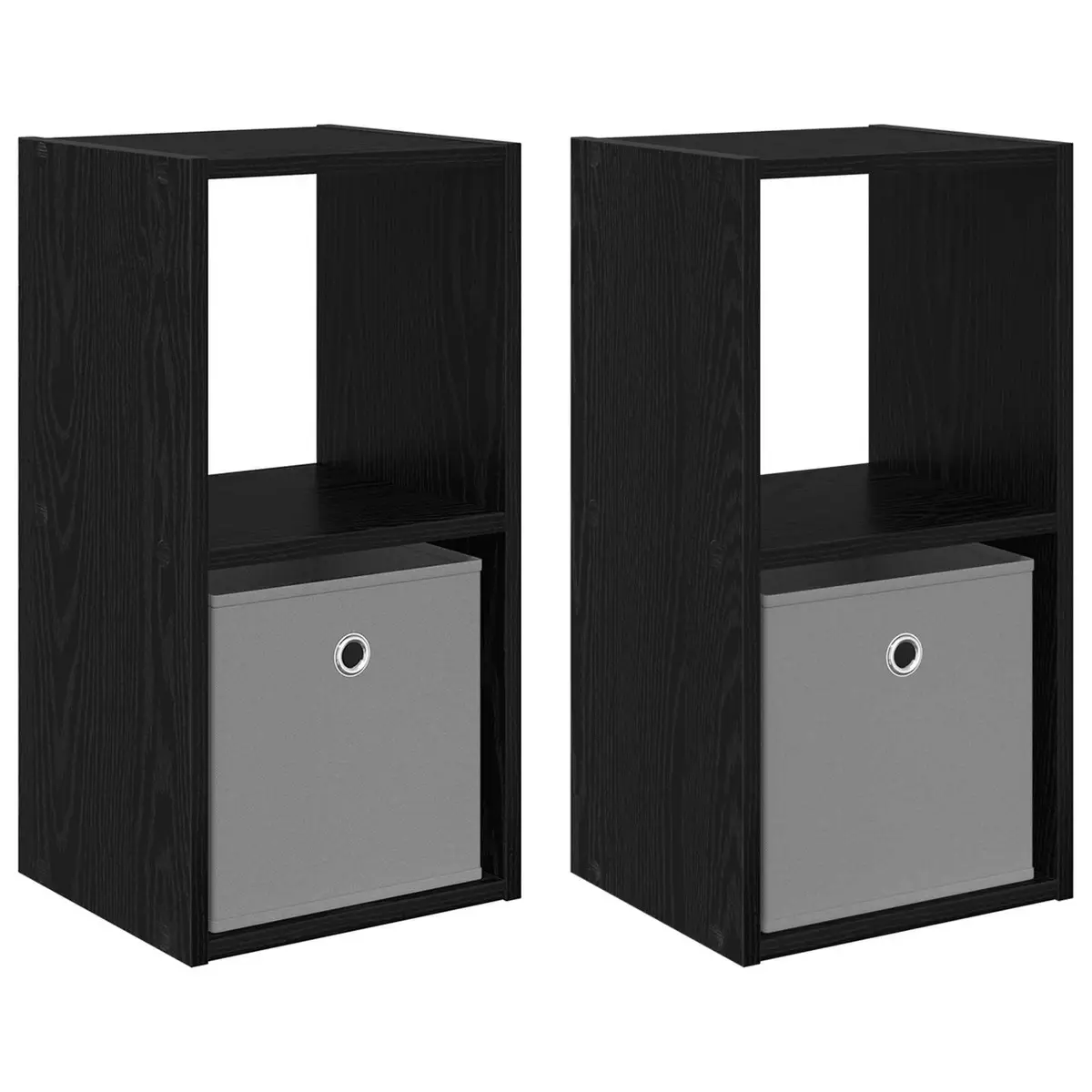 Black Bedside Table with Drawer for Storage