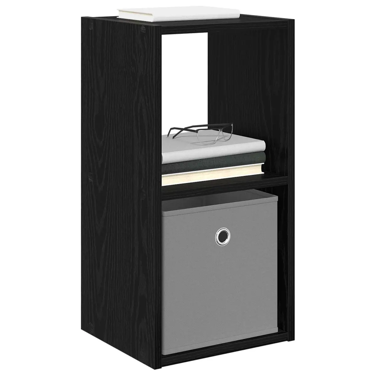 Black Bedside Table with Drawer for Storage