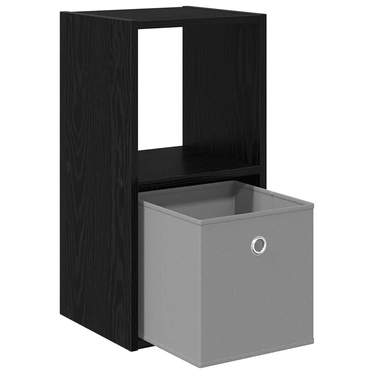 Black Bedside Table with Drawer for Storage
