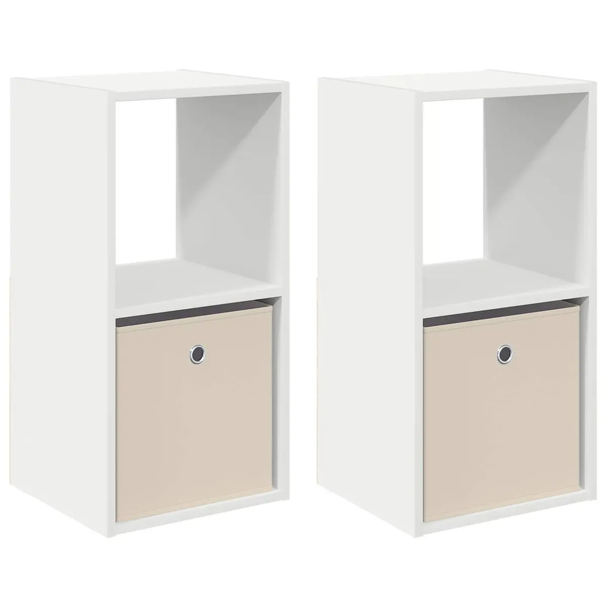 Bedside Table 2 pcs White 35 x 32 x 68 cm Engineered Wood Bedroom Storage