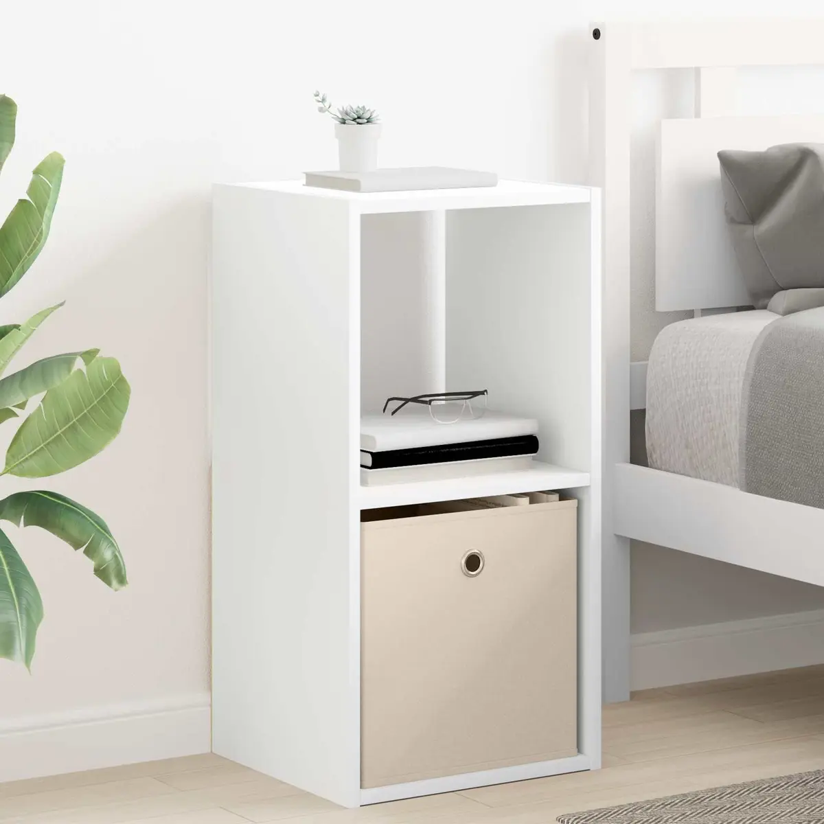 Bedside Table 2 pcs White 35 x 32 x 68 cm Engineered Wood Bedroom Storage