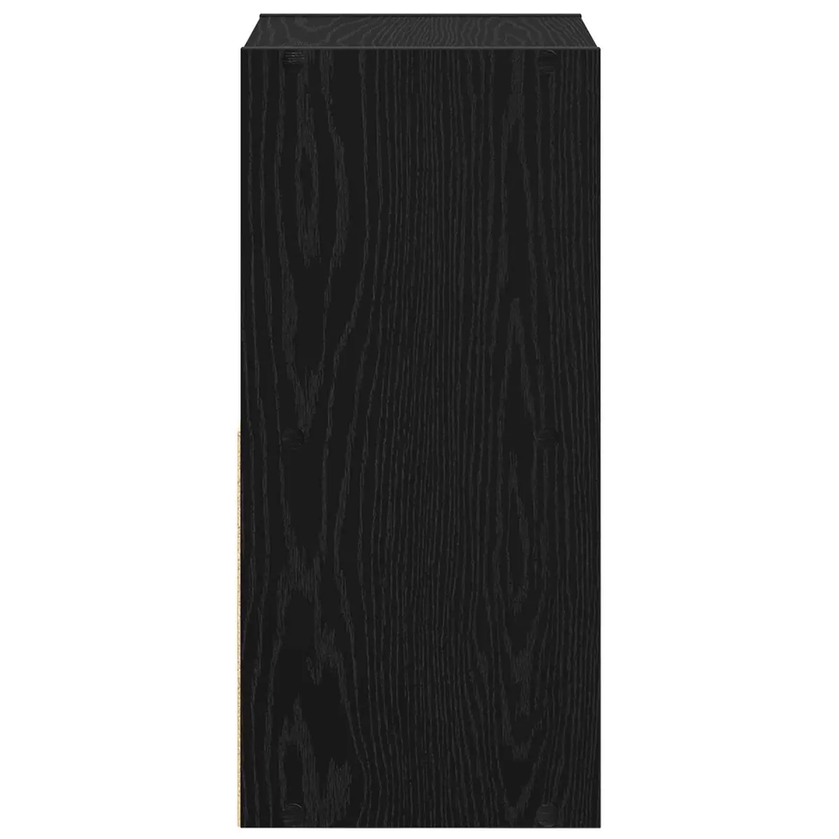 Black Engineered Wood Bedside Table Set of 2