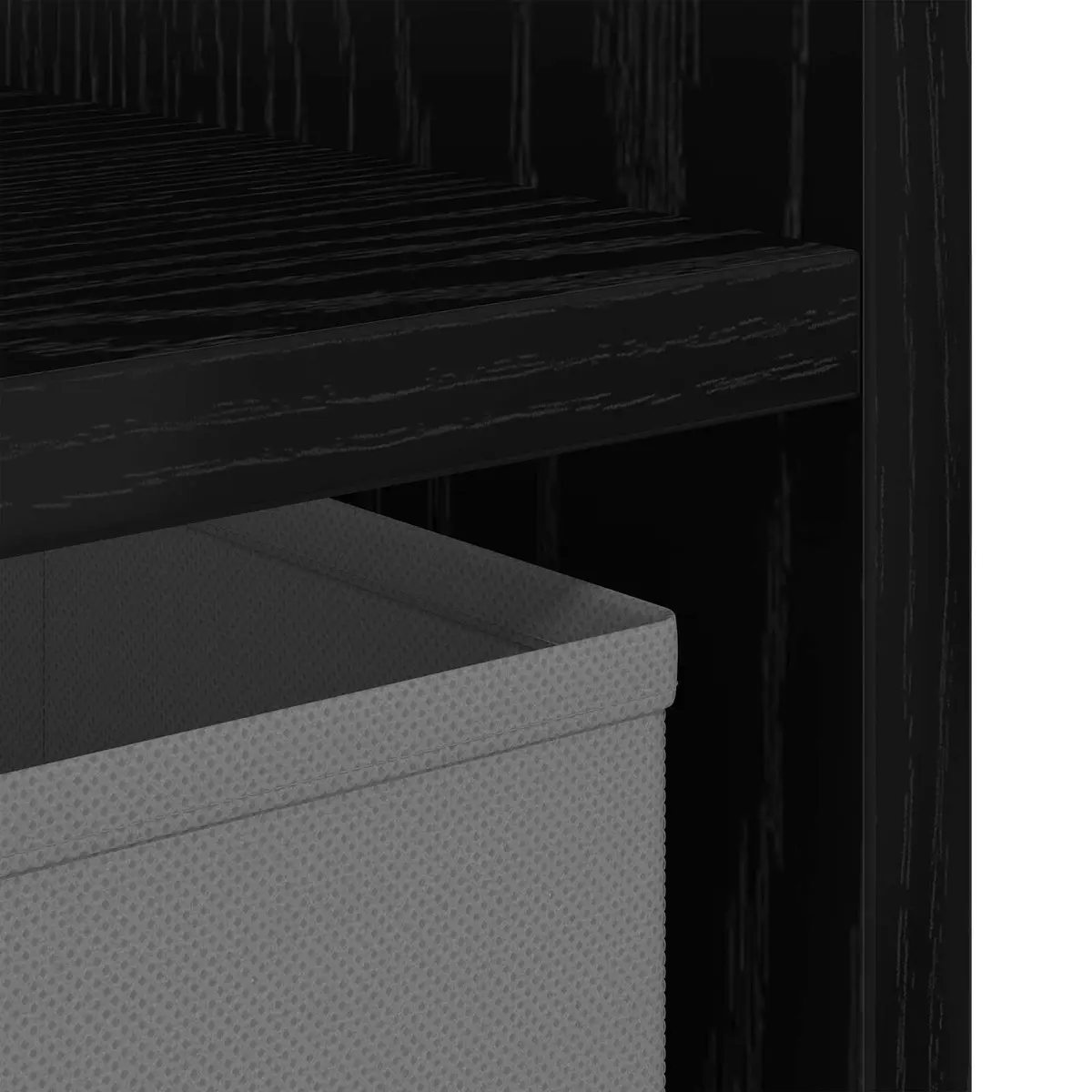 Black Engineered Wood Bedside Table Set of 2