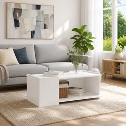 White Coffee Table 90 x 50 x 33 cm for Cozy Living Spaces