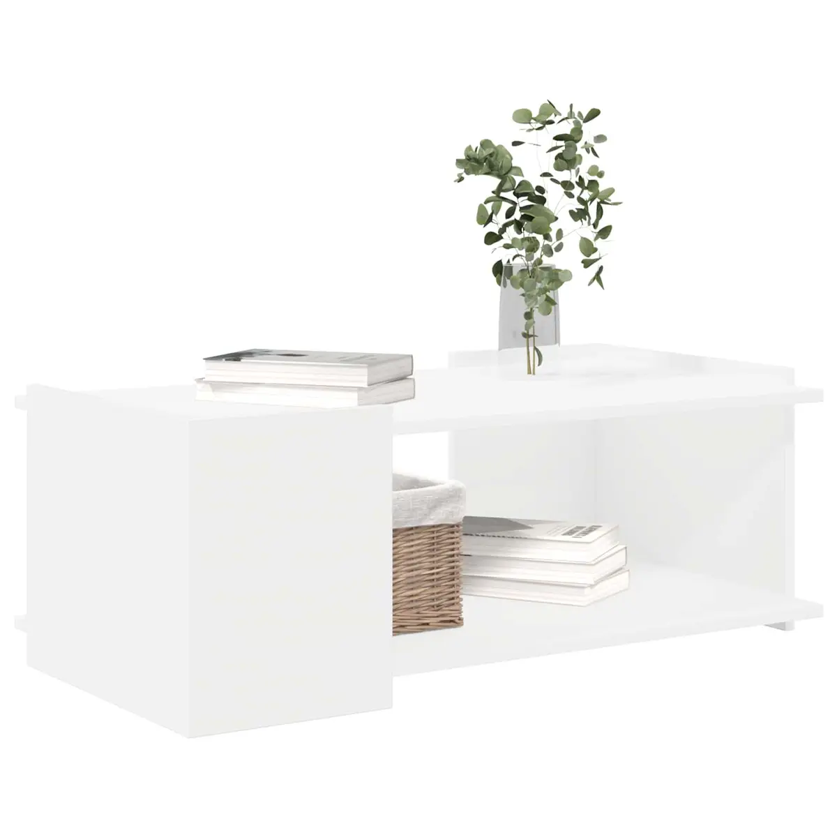 Coffee Table White 90 x 50 x 33 cm Modern Engineered Wood Living Room Accent Storage Furniture