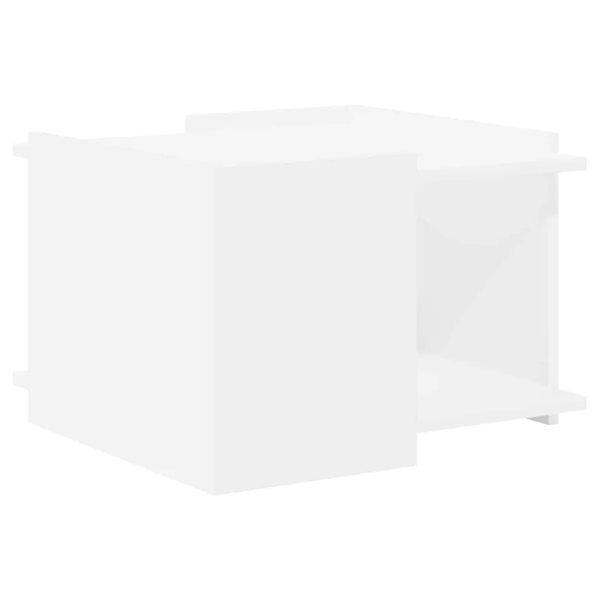 Coffee Table White 50.5 x 50 x 33 cm Modern Engineered Wood Storage Lounge Living Room Furniture