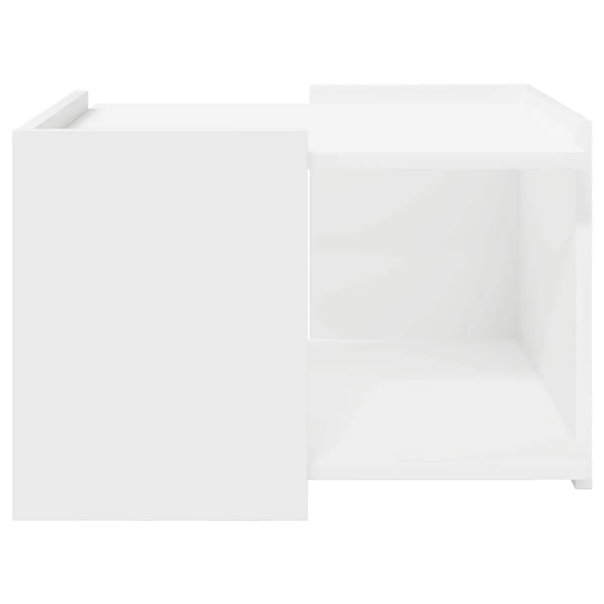 Coffee Table White 50.5 x 50 x 33 cm Modern Engineered Wood Storage Lounge Living Room Furniture