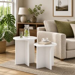 Nesting Side Table Set – 2 Piece Light Wood