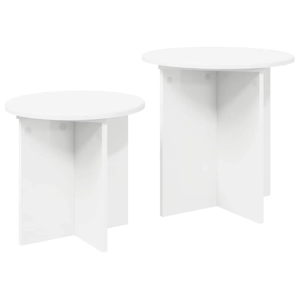 Side Table Set Modern Minimalist Light Wood 2 Piece Engineered Wood Nesting Tables