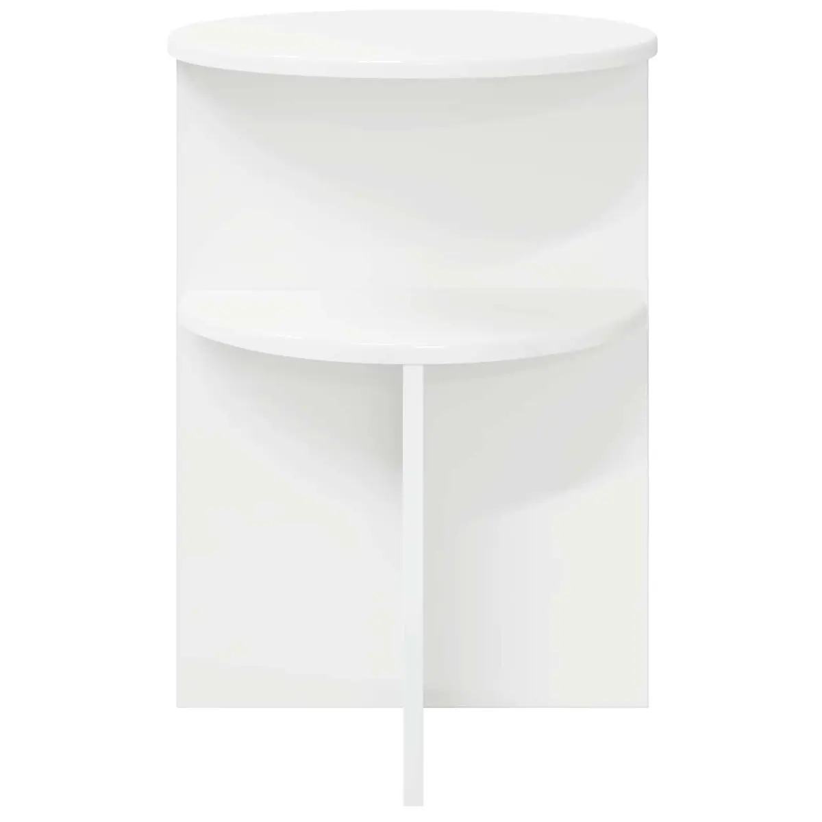 Side Table Round White Modern Accent 39.5 cm Engineered Wood