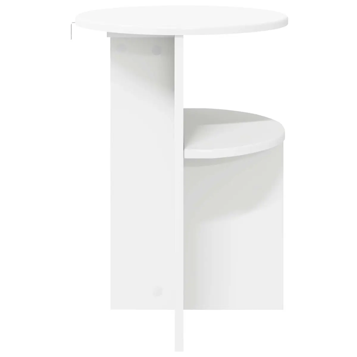 Side Table Round White Modern Accent 39.5 cm Engineered Wood