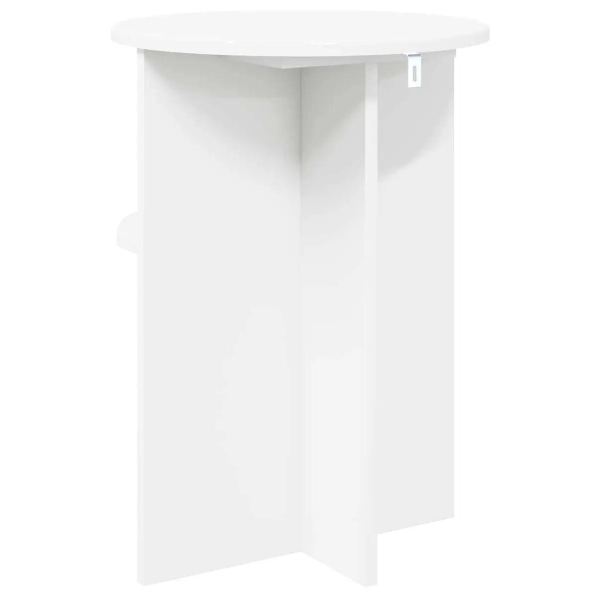 Side Table Round White Modern Accent 39.5 cm Engineered Wood