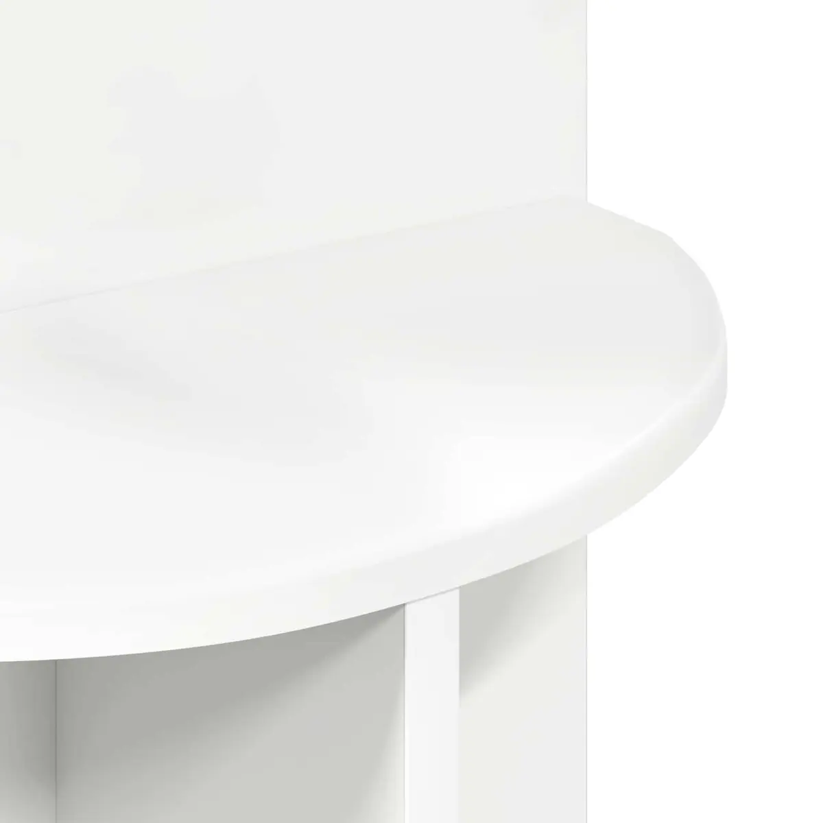 Side Table Round White Modern Accent 39.5 cm Engineered Wood