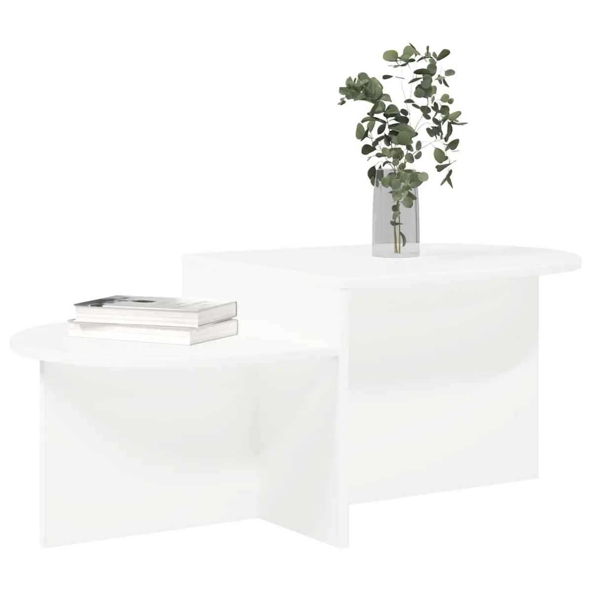 White Modern Coffee Table 100 x 50 x 40 cm for Living Spaces