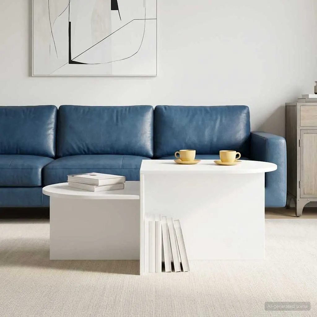 White Modern Coffee Table 100 x 50 x 40 cm for Living Spaces