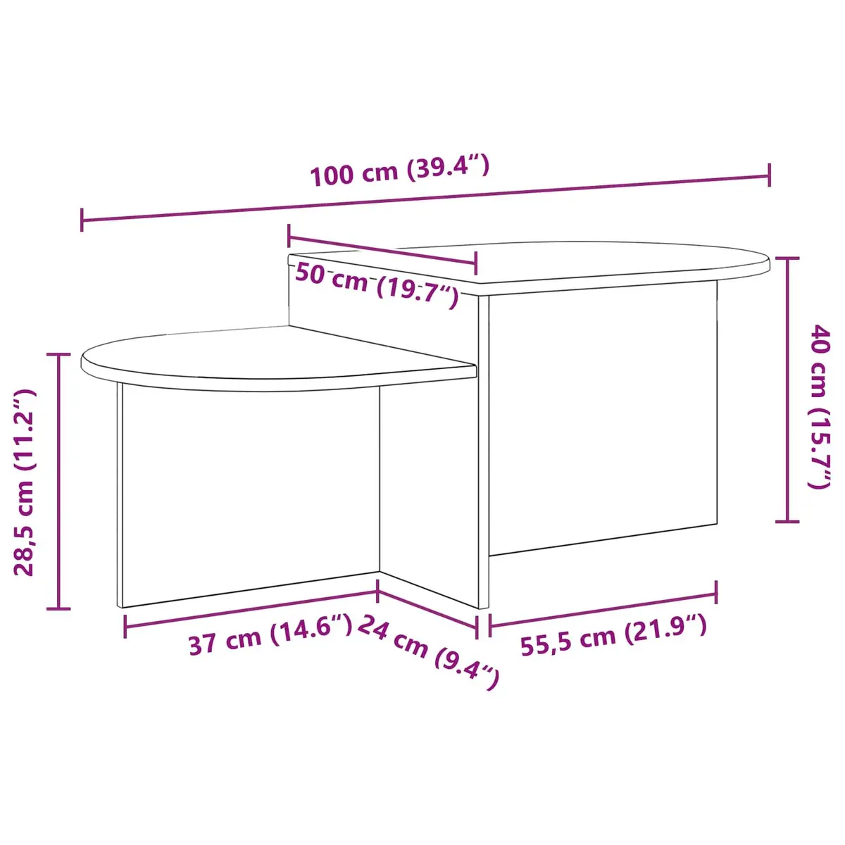 White Modern Coffee Table 100 x 50 x 40 cm for Living Spaces