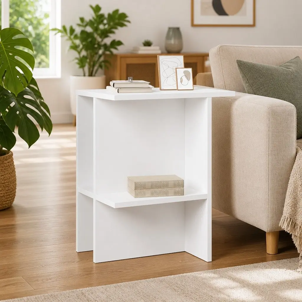 Coffee Table White Modern 40 x 30 x 49 cm Engineered Wood