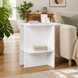 Modern White Coffee Table with Storage for Living Room