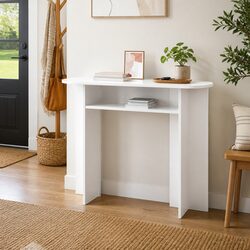 White Modern Console Table for Entryway or Hallway