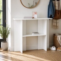 Elegant White Console Table 100x30x75cm Engineered Wood