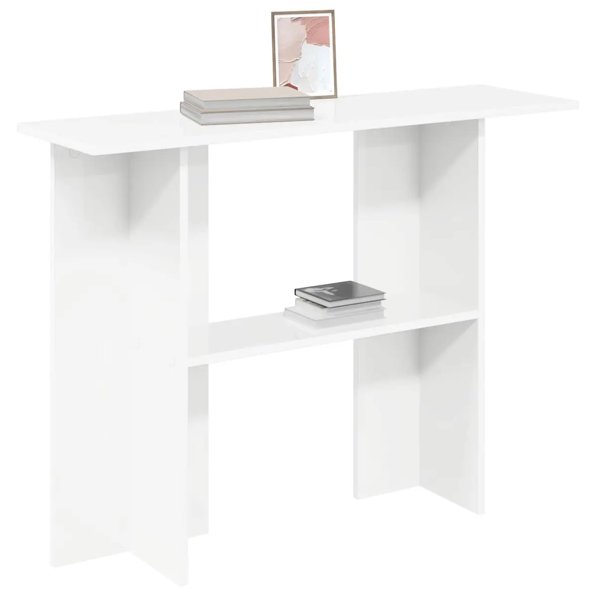 White Console Table 100x30x75cm Engineered Wood