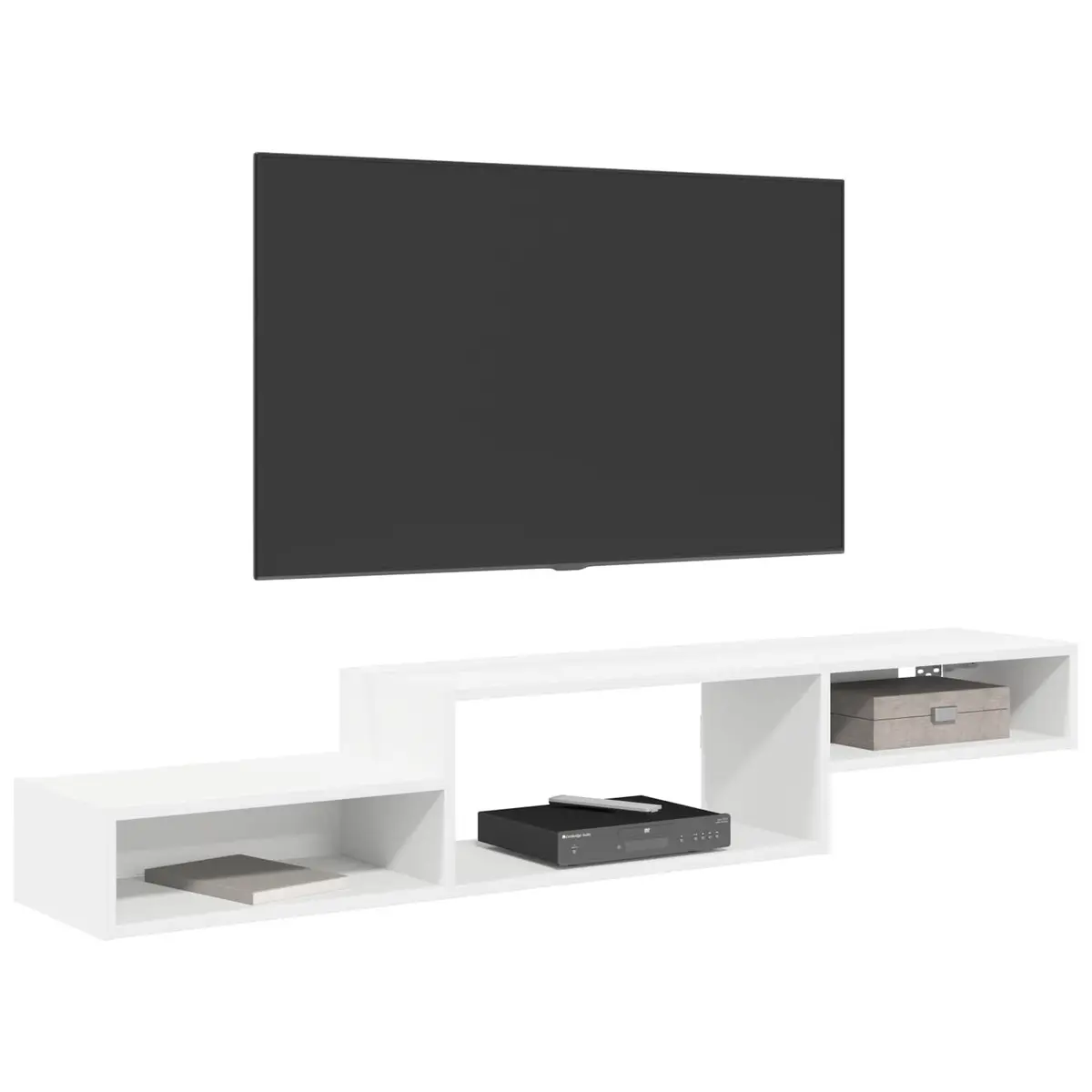 White Wall-Mounted TV Cabinet for Living Room
