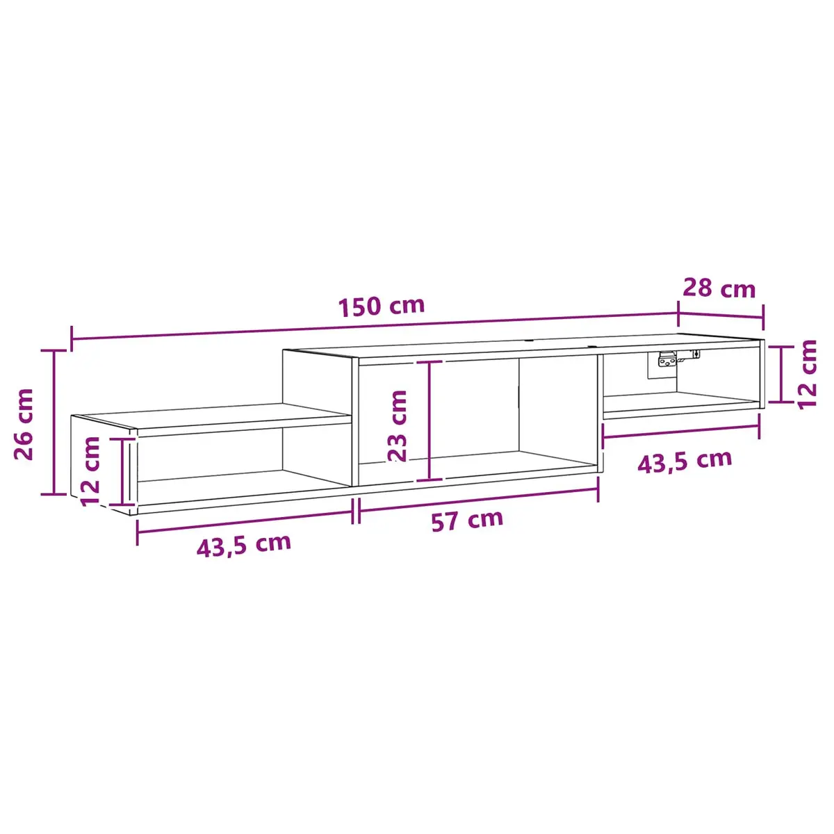 White Wall-Mounted TV Cabinet for Living Room