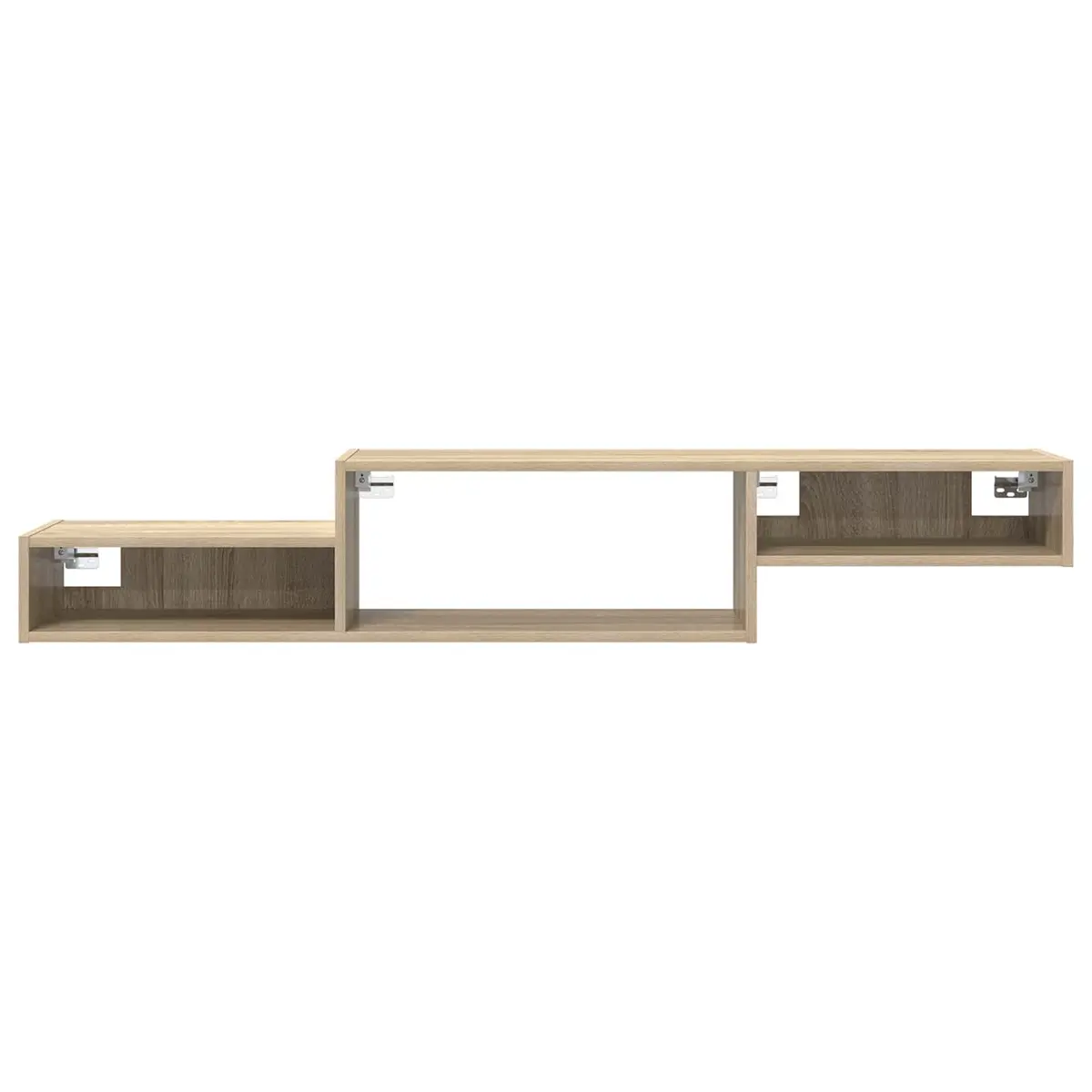 Wall-Mounted TV Cabinet Brown Engineered Wood Modern Design Living Room Storage