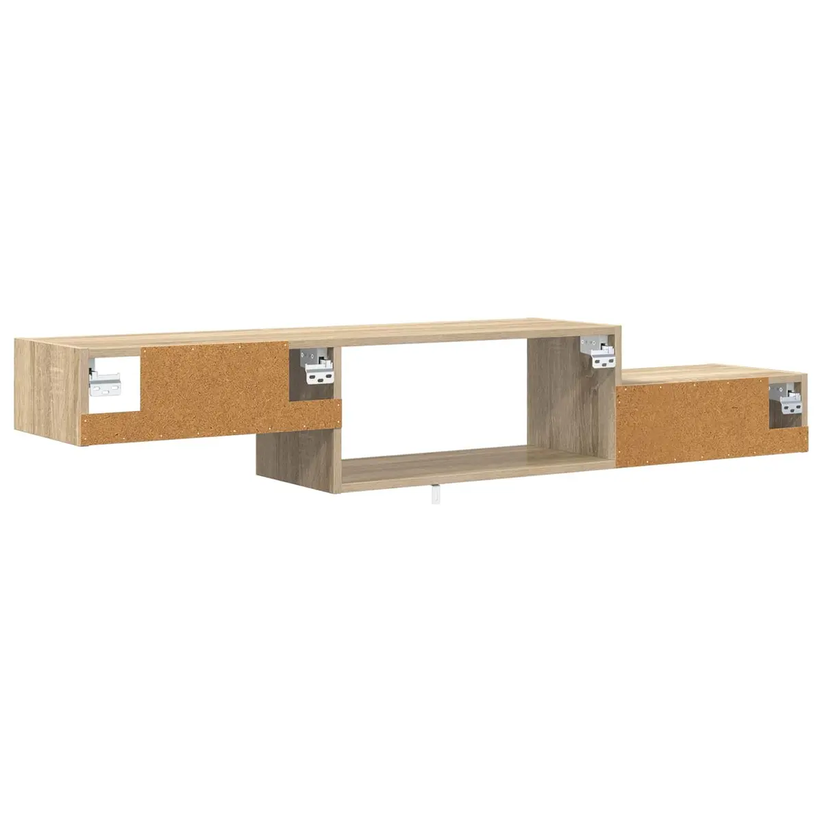 Wall-Mounted TV Cabinet Brown Engineered Wood Modern Design Living Room Storage
