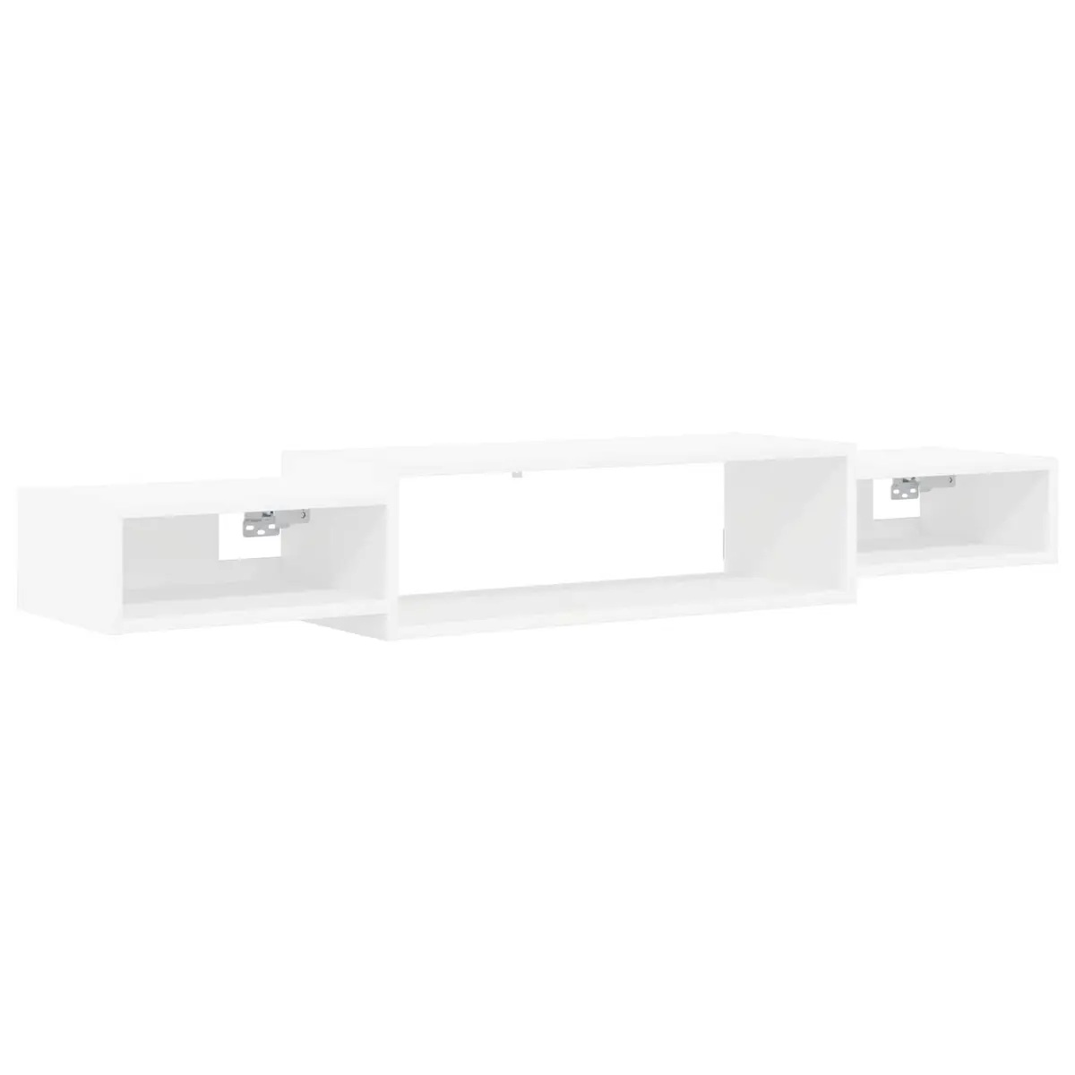 Wall-Mounted TV Cabinet Modern White 140x28x21cm Engineered Wood Floating Shelf Open Storage Unit