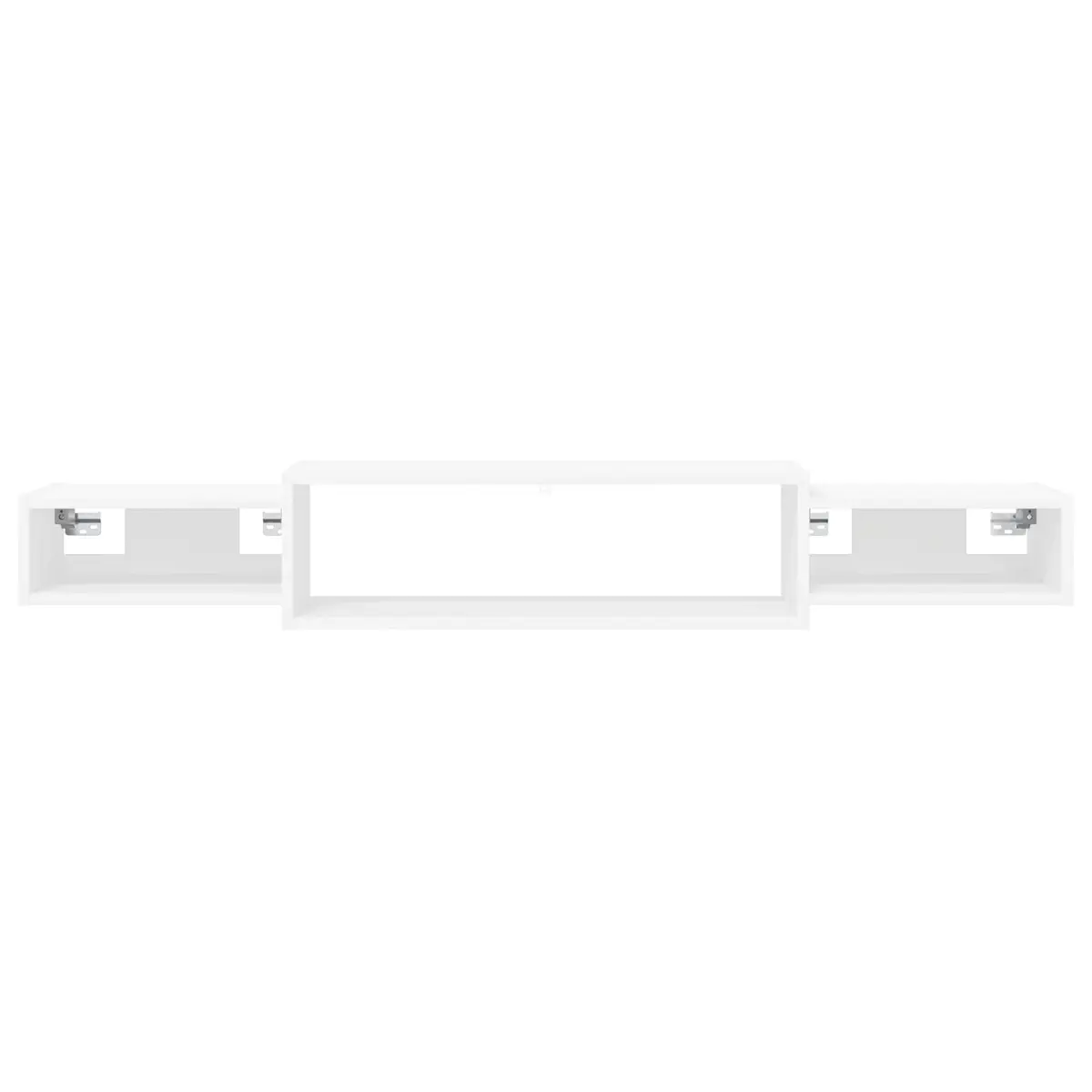 Wall-Mounted TV Cabinet Modern White 140x28x21cm Engineered Wood Floating Shelf Open Storage Unit
