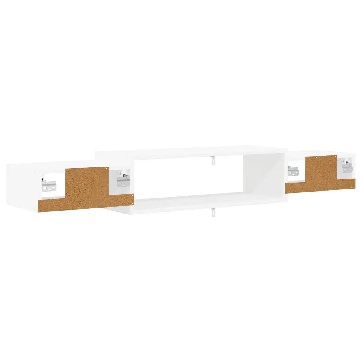 Wall-Mounted TV Cabinet Modern White 140x28x21cm Engineered Wood Floating Shelf Open Storage Unit