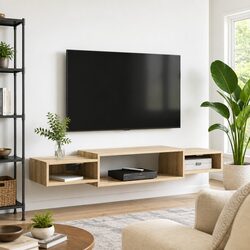 Sonoma Oak Wall-Mounted TV Cabinet with Open Storage