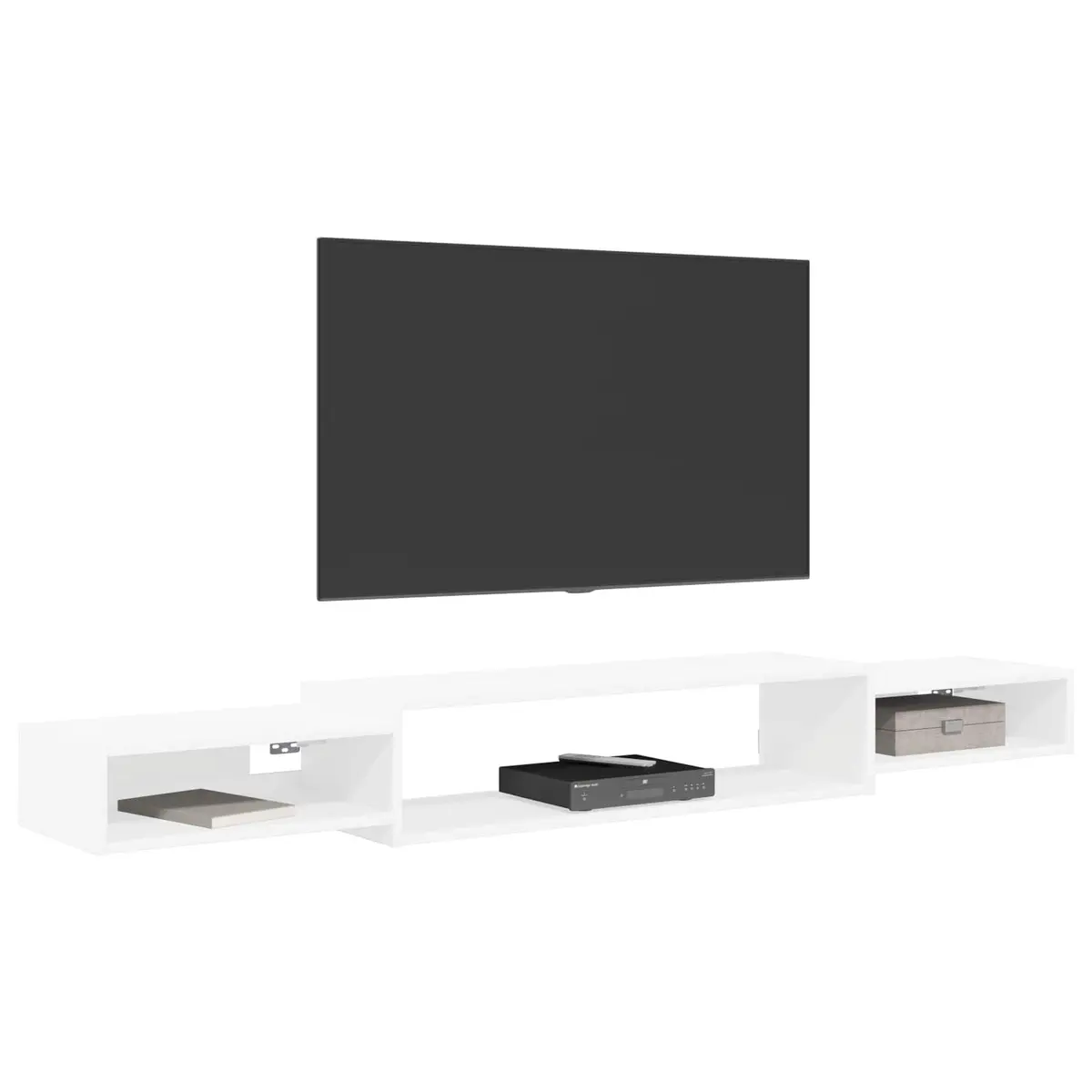 Open Storage Wall-Mounted TV Cabinet in White