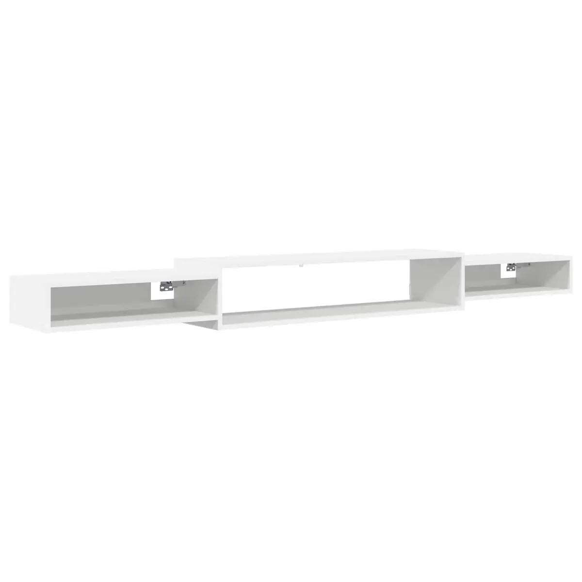 Wall-Mounted TV Cabinet White Open Storage Shelf 220x28x21cm Engineered Wood