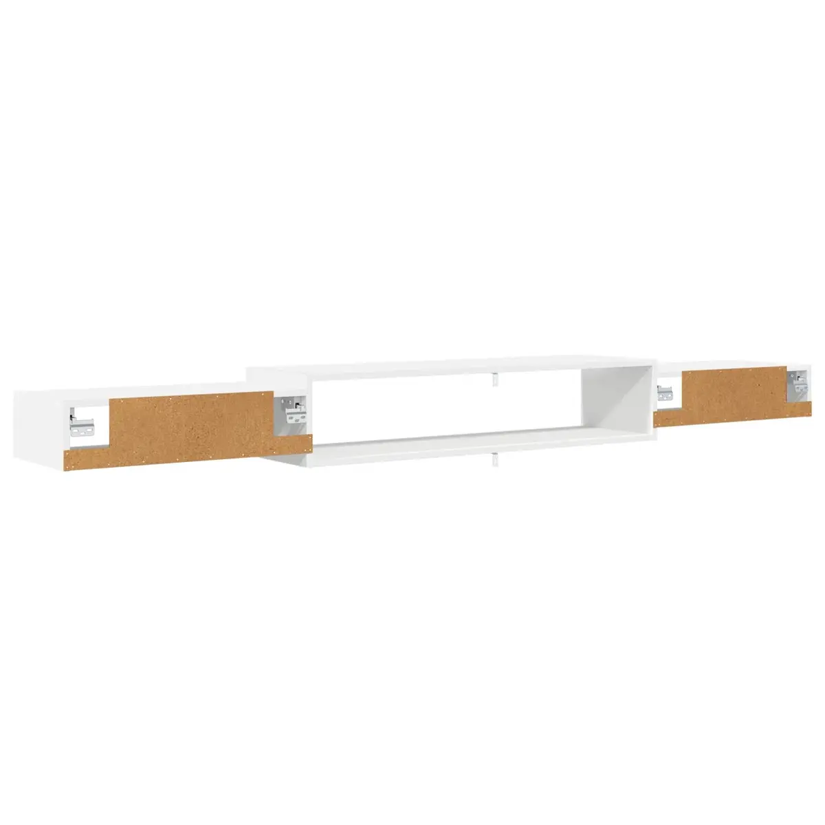 Wall-Mounted TV Cabinet White Open Storage Shelf 220x28x21cm Engineered Wood