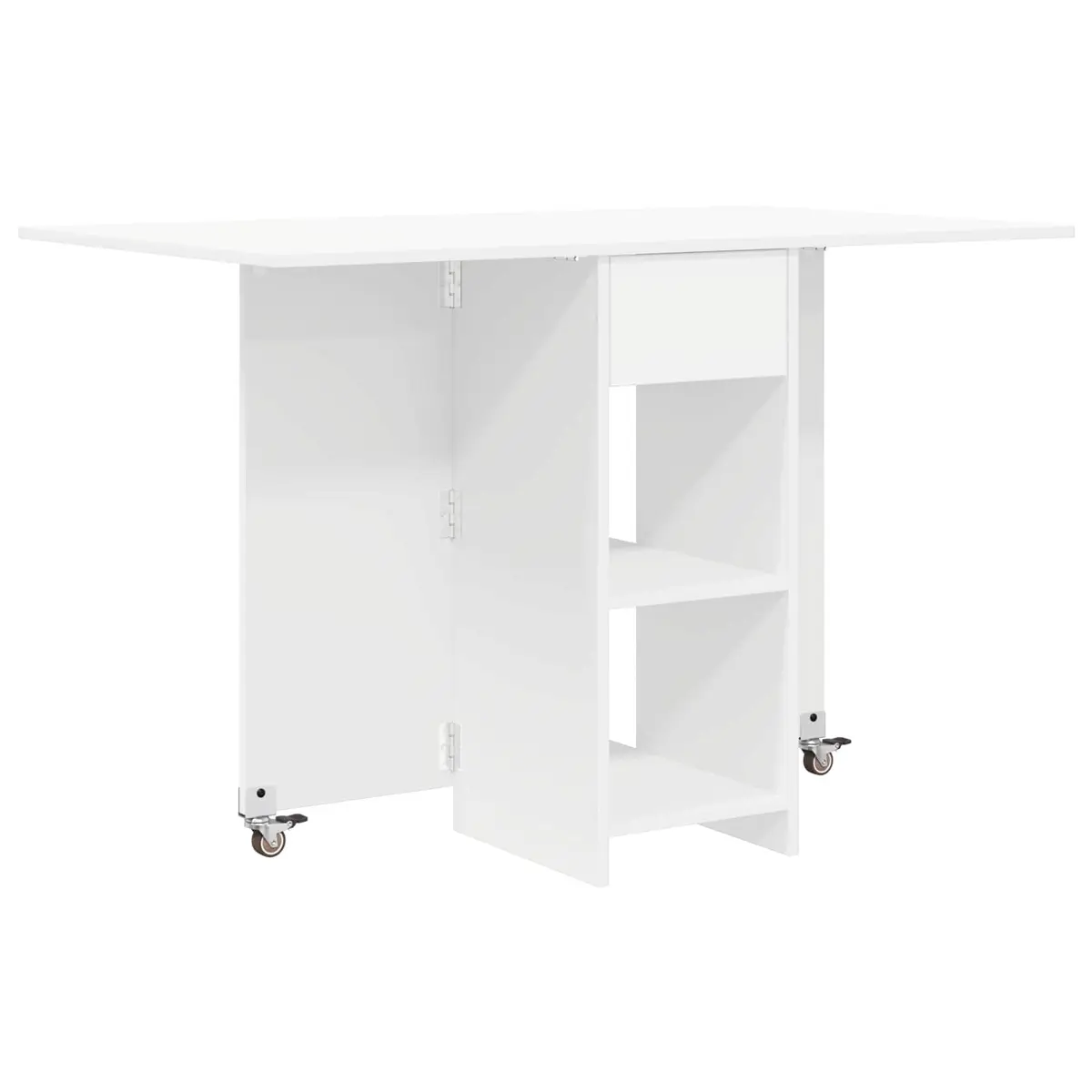 Dining Table 115 x 70 x 75 cm Engineered Wood White Kitchen Folding Tabletop