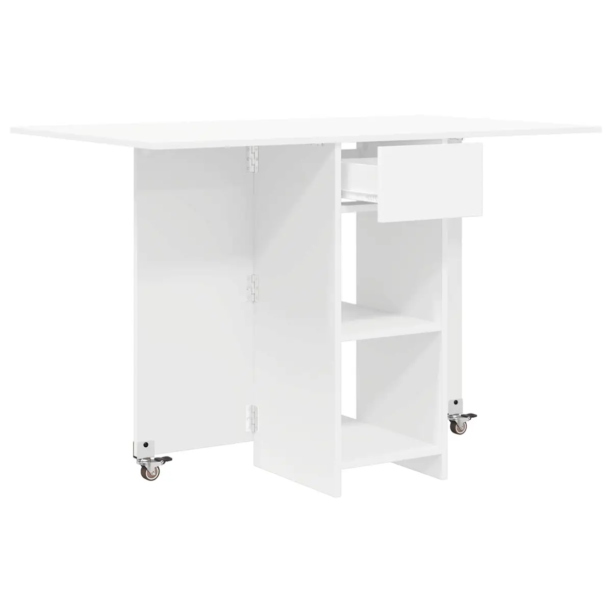 Dining Table 115 x 70 x 75 cm Engineered Wood White Kitchen Folding Tabletop