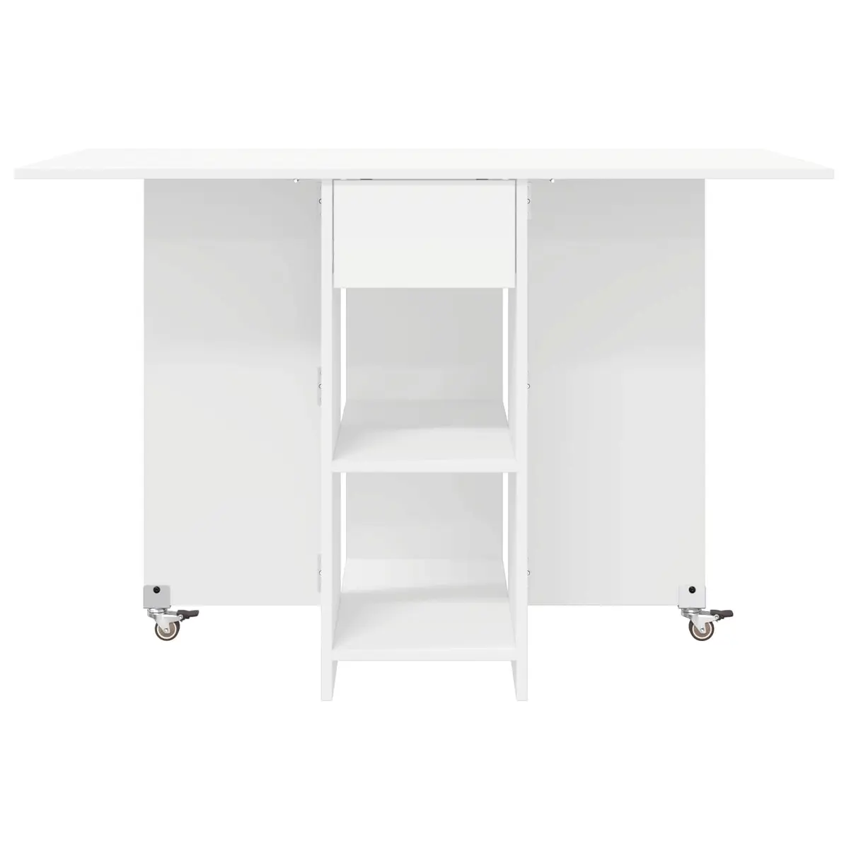 Dining Table 115 x 70 x 75 cm Engineered Wood White Kitchen Folding Tabletop