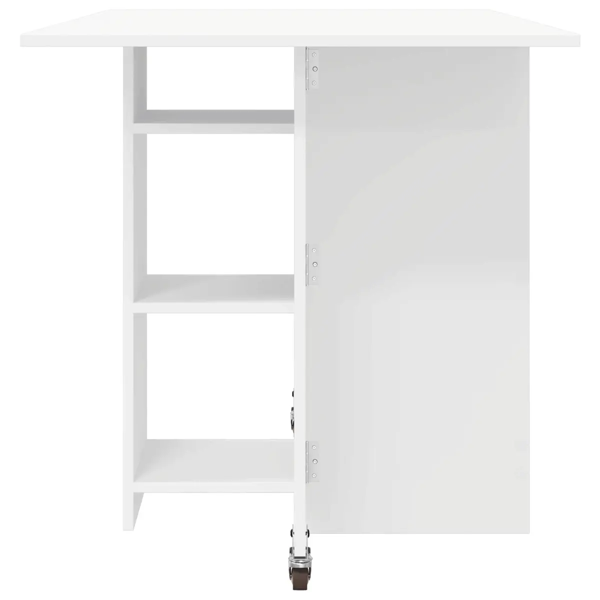 Dining Table 115 x 70 x 75 cm Engineered Wood White Kitchen Folding Tabletop