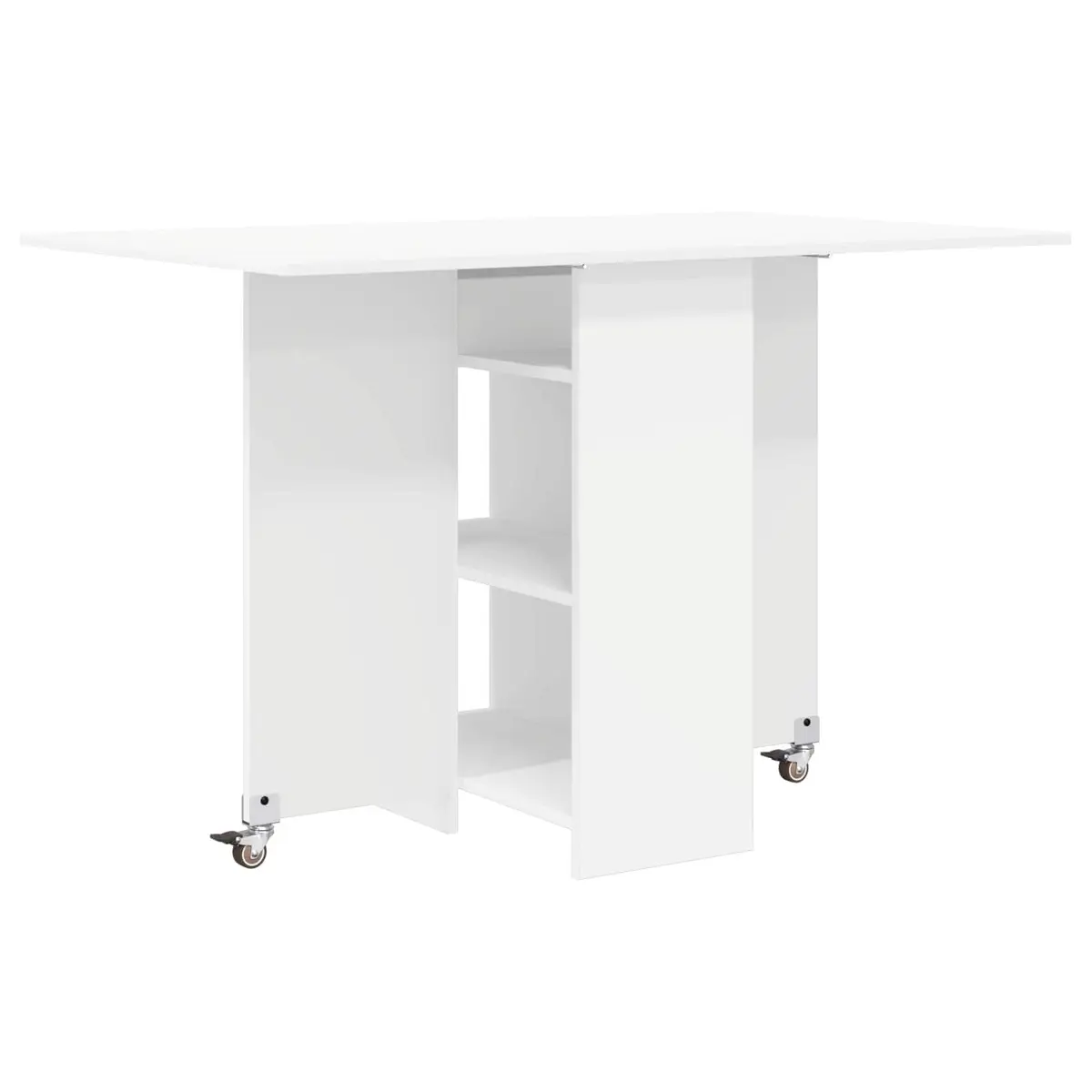 Dining Table 115 x 70 x 75 cm Engineered Wood White Kitchen Folding Tabletop