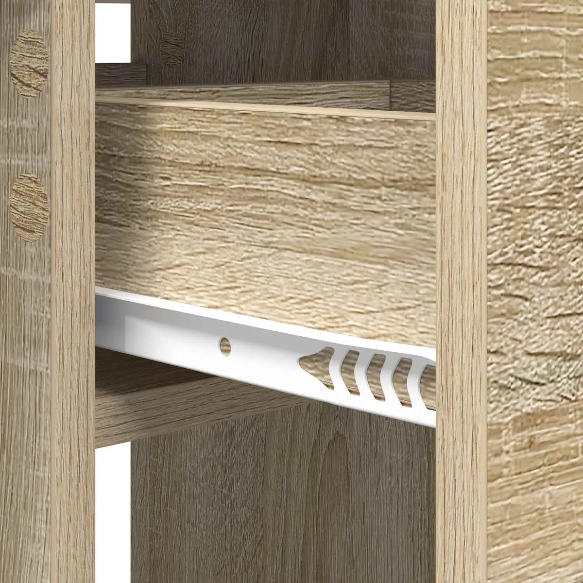 Folding Dining Table Sonoma Oak 115x70x75cm Engineered Wood with Storage Shelves