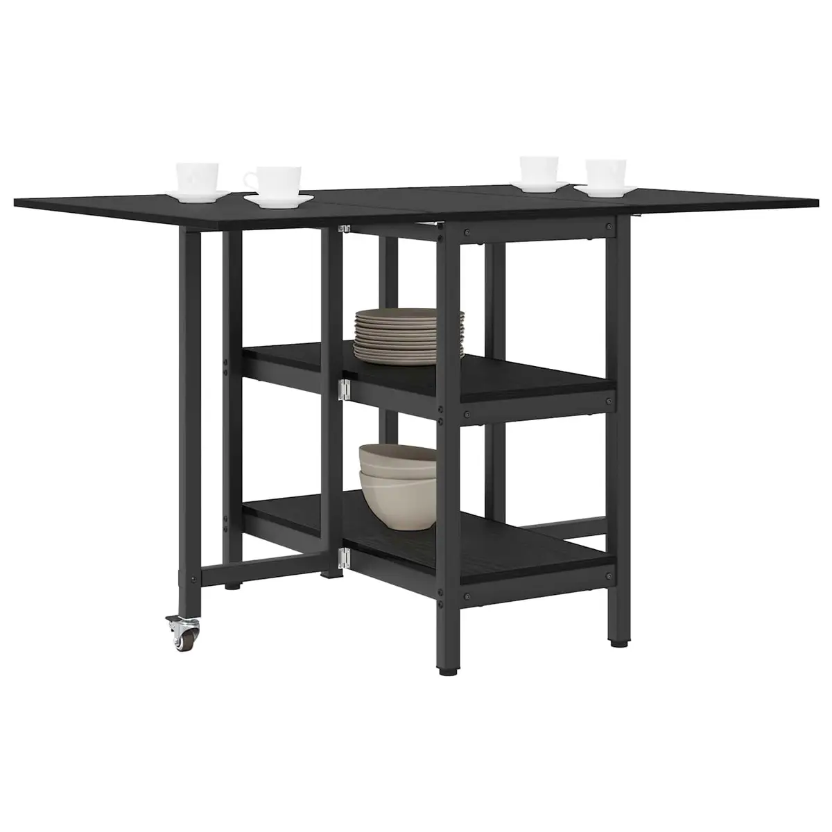 Dining Table 122x80x76.5cm Engineered Wood Black Oak Kitchen Furniture Rectangle